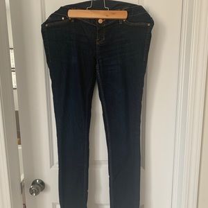 H&M full panel dark wash maternity jeans